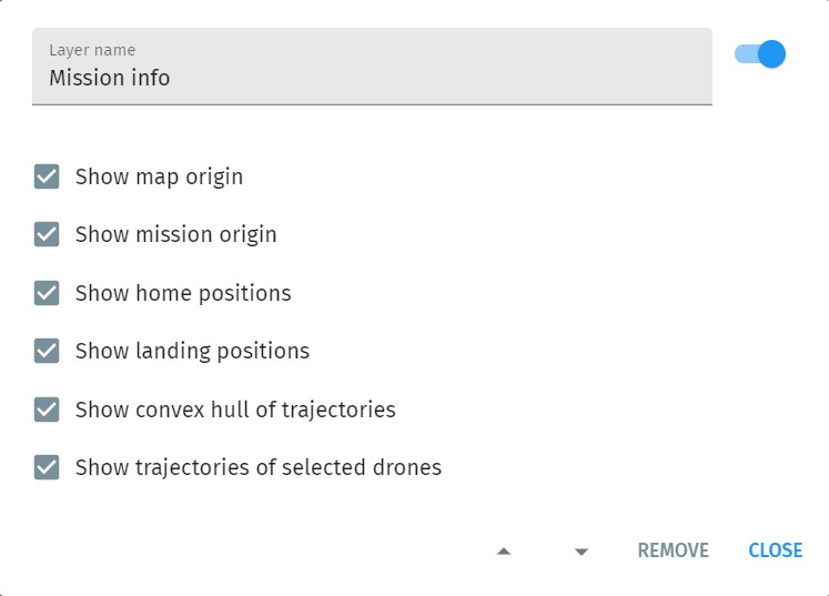 Layers panel mission info