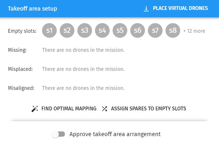 Takeoff area setup