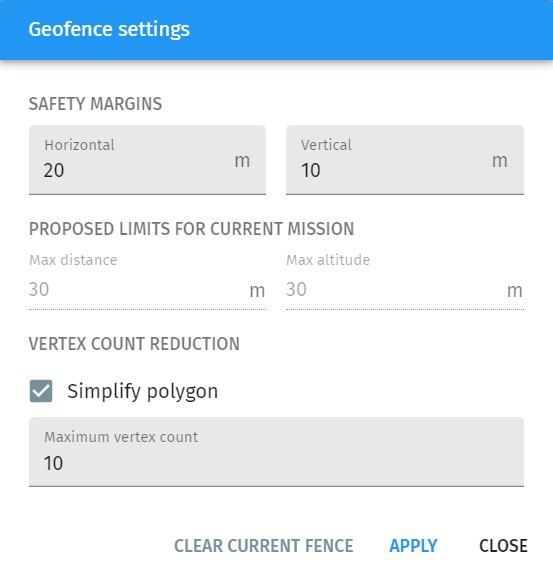 Geofence dialog