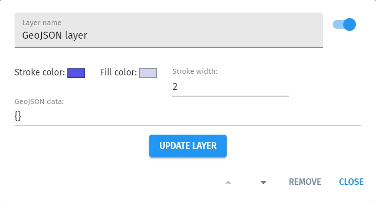 Layers panel geojson