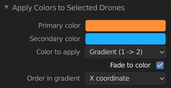 Apply colors to selected drones